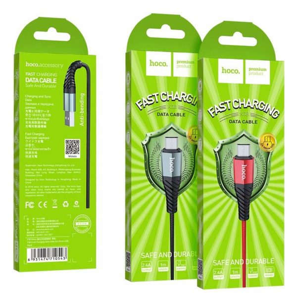 Dây cáp sạc nhanh, chống gãy dây dài 1m Hoco X38 Micro Dây cáp sạc nhanh, chống gãy dây dài 1m Hoco X38 Micro