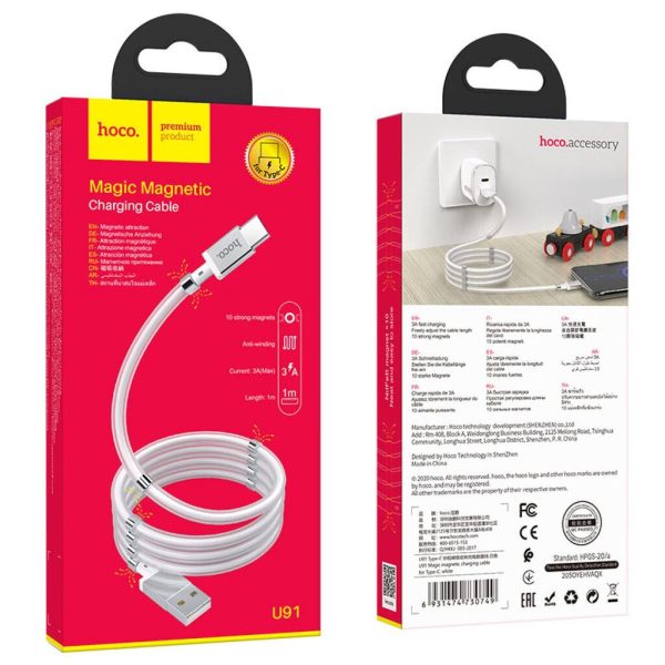 Dây cáp sạc nhanh và truyền dữ liệu, lõi đồng nguyên chất chống rối U91 typec - Hàng chính hãng