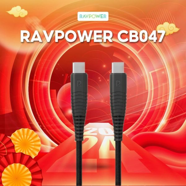 ￼Dây cáp sạc Type C to Type C Ravpower RP-CB047 dài 1m