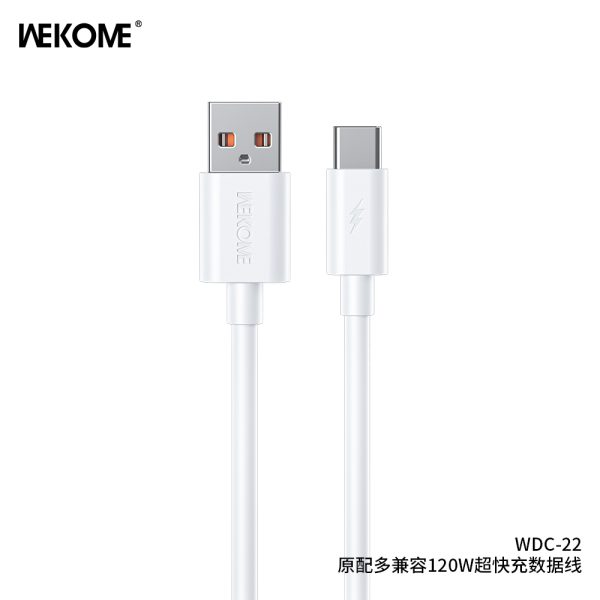 Cáp Sạc Siêu Nhanh WEKOME WDC-22 USB-C 120W – Tương Thích UFCS, Bền Bỉ & Ổn Định
