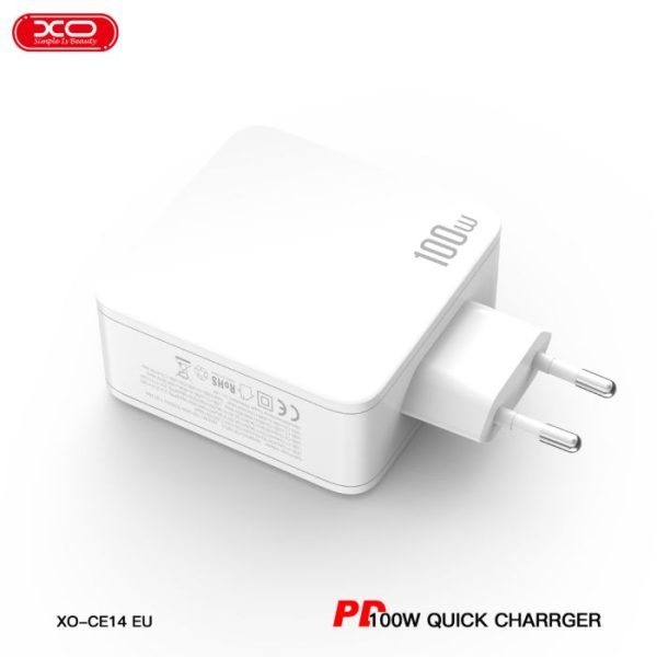 Củ Sạc Nhanh 100W Công Nghệ GAN XO CE14 ( 2 USB - C 100W - 1 USB-A 18W )