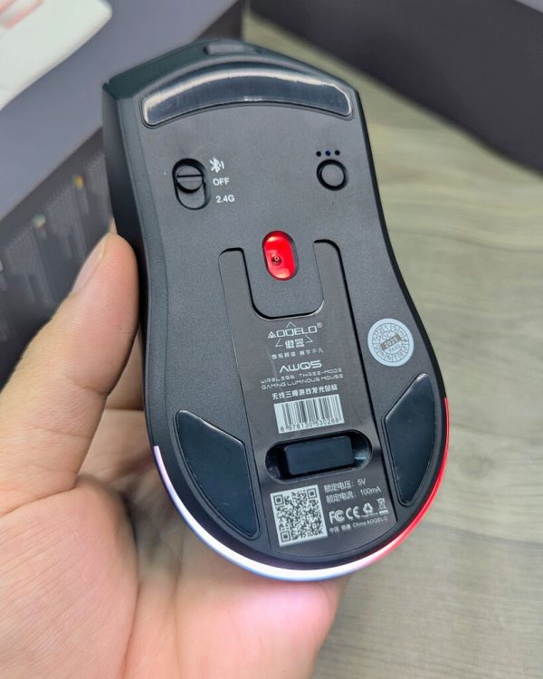 Chuột không dây AOQELO AWQ5, 3 chế độ kết nối, Led RGB