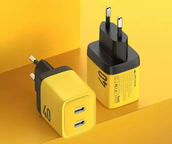 Củ sạc WEKOME WP - U128 40W công nghệ GaN, 2 cổng cắm TypeC