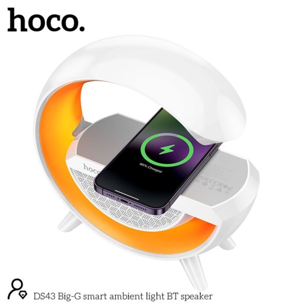Loa bluetooth chữ G tích hợp đèn ngủ cùng sạc không dây tiện lợi và thông minh nghe nhạc hoco DS43 Loa bluetooth chữ G tích hợp đèn ngủ cùng sạc không dây tiện lợi và thông minh nghe nhạc hoco DS43