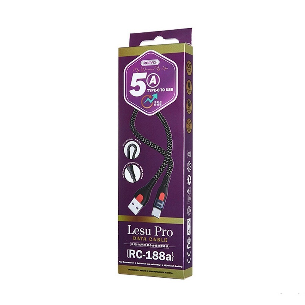 Cáp sạc nhanh Usb to C REMAX Lesu Pro 5A RC-188a  type C