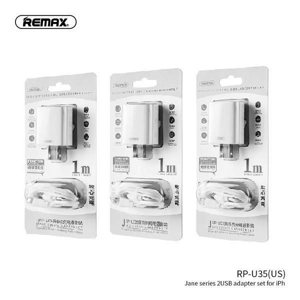 Bộ củ cáp sạc nhanh REMAX Set RP-U35 2.1A 2 cổng USB