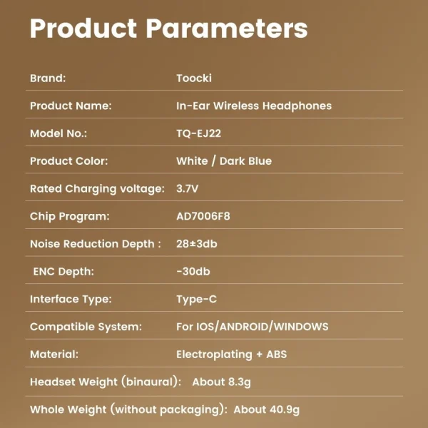 Tai Nghe TOOCK TJ02 ANC - Bass Căng, Chống Ồn ANC 30dB, 4 Micro, Pin 30h, Chống Nước IPX5 Tai Nghe TOOCK TJ02 ANC - Bass Căng, Chống Ồn ANC 30dB, 4 Micro, Pin 30h, Chống Nước IPX5
