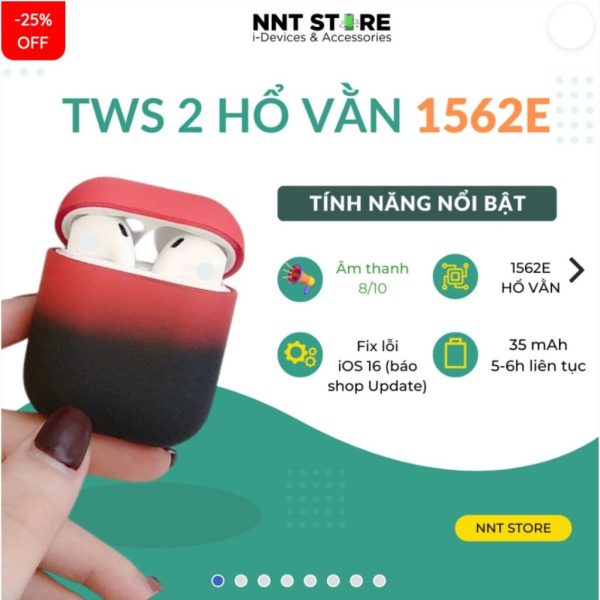 Tai Nghe Airpods 2 Hổ Vằn 1562E Hàng Chuẩn Loại 1