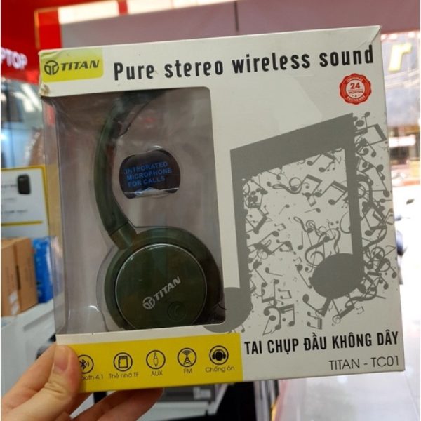 Tai Nghe Bluetooth Chụp đầu Titan TC01 - Chính Hãng ( Xanh Rêu/ Đen) Tai Nghe Bluetooth Chụp đầu Titan TC01 - Chính Hãng ( Xanh Rêu/ Đen)