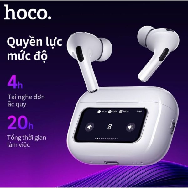 ￼Tai Nghe Bluetooth Hoco EW72 Màn Hình Cảm Ứng Điều Khiển - Tai Nghe Không Dây Chống Ồn ANC Có Mic