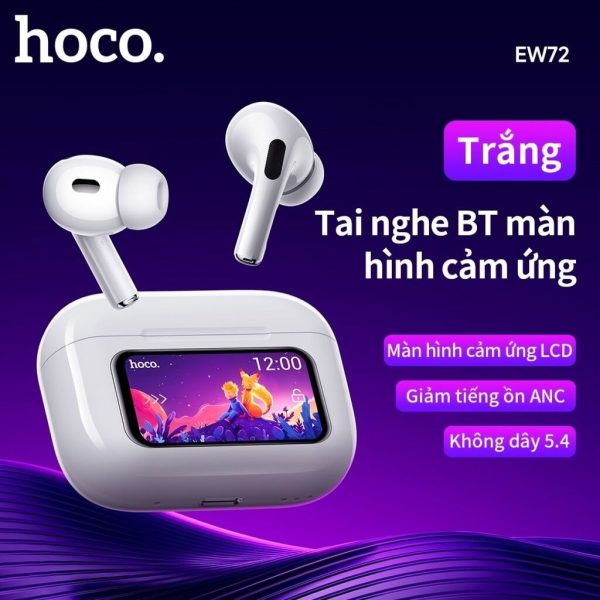 ￼Tai Nghe Bluetooth Hoco EW72 Màn Hình Cảm Ứng Điều Khiển - Tai Nghe Không Dây Chống Ồn ANC Có Mic