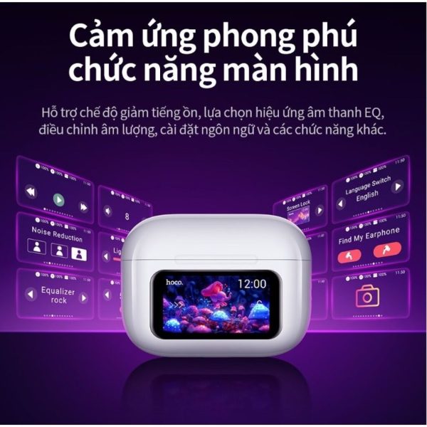 ￼Tai Nghe Bluetooth Hoco EW72 Màn Hình Cảm Ứng Điều Khiển - Tai Nghe Không Dây Chống Ồn ANC Có Mic