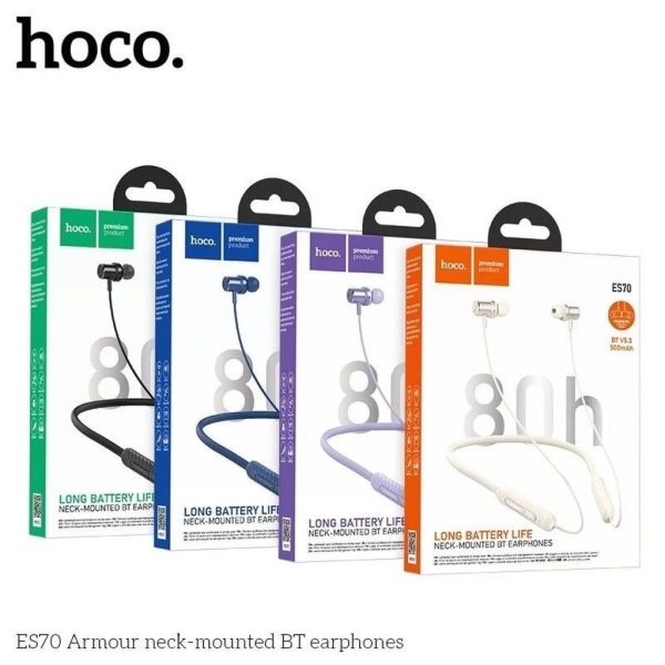 ￼Tai Nghe Bluetooth Thể Thao Hoco ES70 Nghe Nhạc 80h. Tai Nghe Kiểu Dáng Thể Thao, Quàng Cổ
