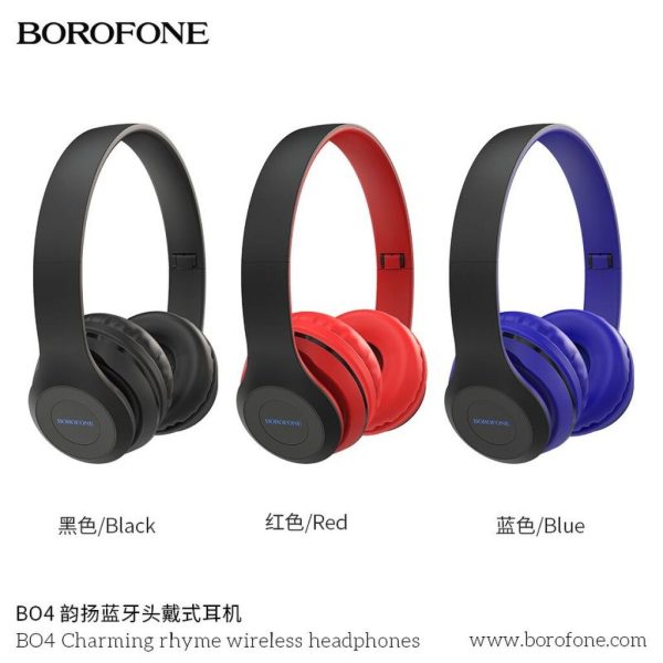 Tai nghe chụp tai bluetooth, không đau tai hỗ trợ khe cắm thẻ nhớ Borofone B04