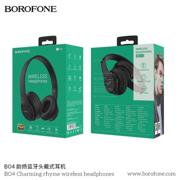 Tai nghe chụp tai bluetooth, không đau tai hỗ trợ khe cắm thẻ nhớ Borofone B04
