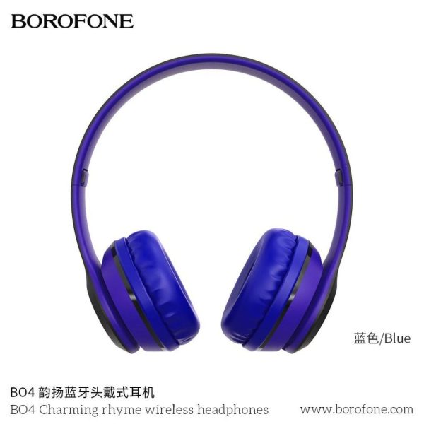 Tai nghe chụp tai bluetooth, không đau tai hỗ trợ khe cắm thẻ nhớ Borofone B04