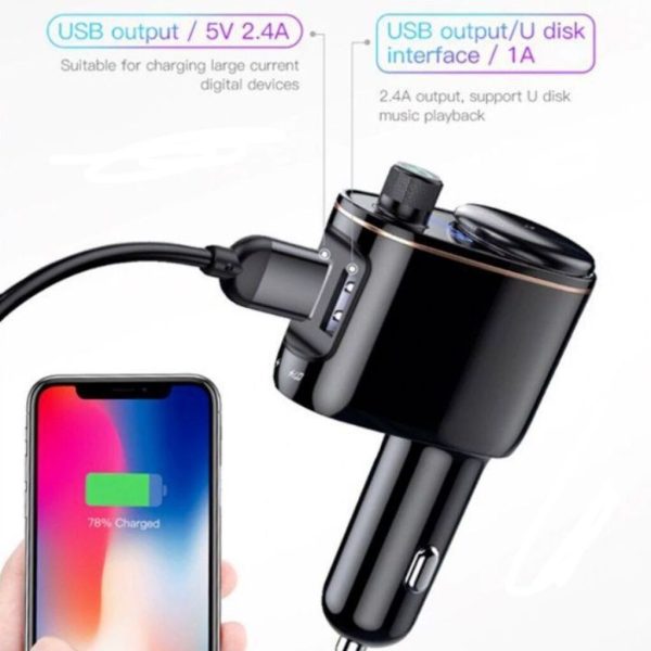 Tẩu sạc đa năng 3 trong 1 nghe nhạc trên ô tô, xe hơi cao cấp thương hiệu Baseus CCALL-RH01 Tẩu sạc đa năng 3 trong 1 nghe nhạc trên ô tô, xe hơi cao cấp thương hiệu Baseus CCALL-RH01