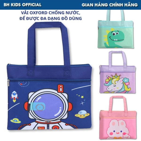 Túi học thêm, túi học phụ đạo BH Kids cho bé tiểu học, cấp 1, cặp sách vải Oxford chống thấm nước