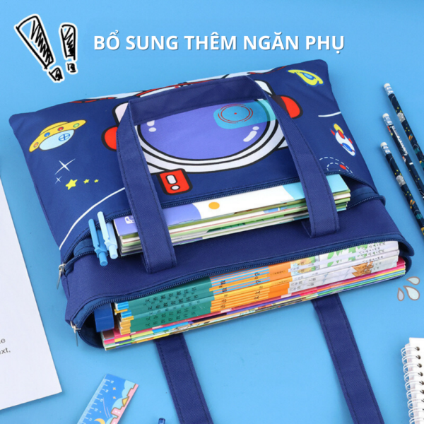 Túi học thêm, túi học phụ đạo BH Kids cho bé tiểu học, cấp 1, cặp sách vải Oxford chống thấm nước Túi học thêm, túi học phụ đạo BH Kids cho bé tiểu học, cấp 1, cặp sách vải Oxford chống thấm nước
