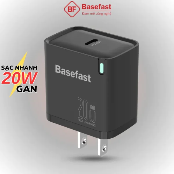 Củ sạc nhanh 20W Basefast-B26 cốc sạc type C công nghệ chống quá tải nhiệt dùng cho ip samsung oppo Củ sạc nhanh 20W Basefast-B26 cốc sạc type C công nghệ chống quá tải nhiệt dùng cho ip samsung oppo