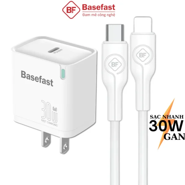 Bộ sạc nhanh BS26 20W Basefast Củ sạc PD20w nhỏ gọn chống quá tải nhiệt cho Phone 11 12 13 14 pro