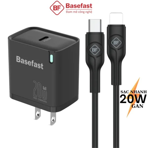 Bộ sạc nhanh BS26 20W Basefast Củ sạc PD20w nhỏ gọn chống quá tải nhiệt cho Phone 11 12 13 14 pro