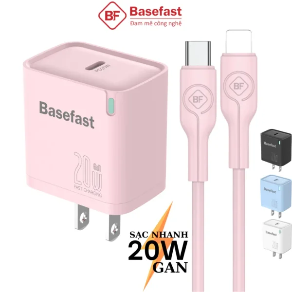 Bộ sạc nhanh BS26 20W Basefast Củ sạc PD20w nhỏ gọn chống quá tải nhiệt cho Phone 11 12 13 14 pro
