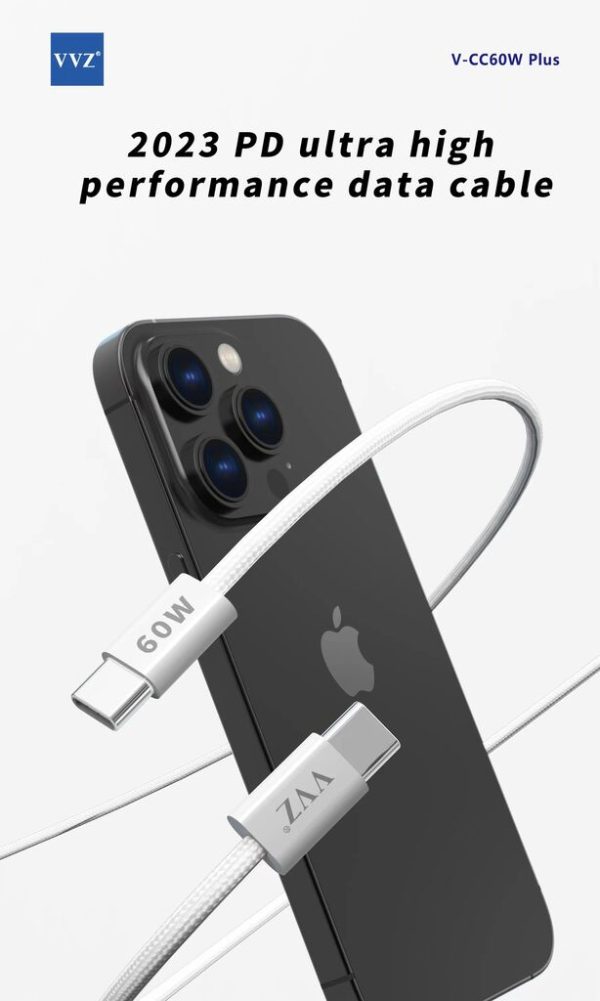 Cáp C to C dài 2 mét hãng VVZ, sạc siêu nhanh 60w, Model: V - CC60w Plus Cáp C to C dài 2 mét hãng VVZ, sạc siêu nhanh 60w, Model: V - CC60w Plus