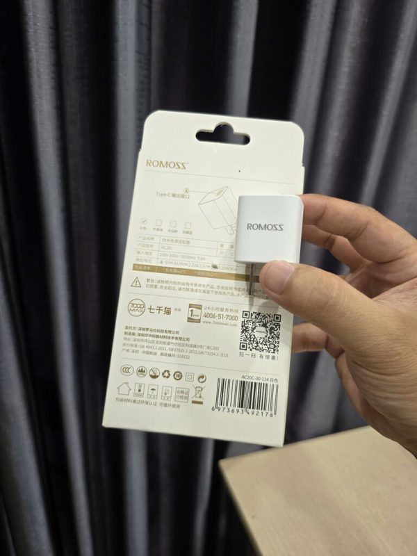 Củ sạc nhanh PD 20w chính hãng ROMOSS - Công nghệ GaN