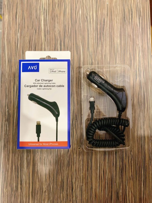 Tẩu sạc ô tô liền cáp iPhone AVO - C48 có chứng chỉ MFI