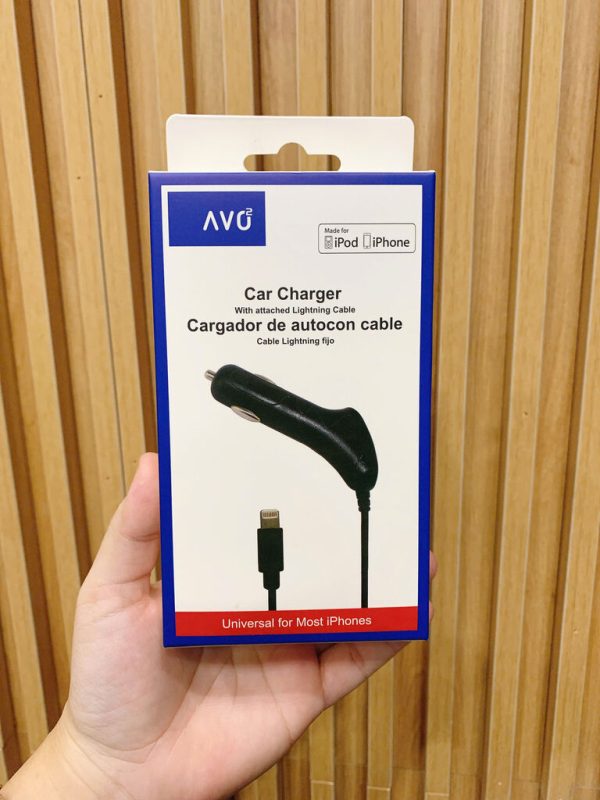 Tẩu sạc ô tô liền cáp iPhone AVO - C48 có chứng chỉ MFI