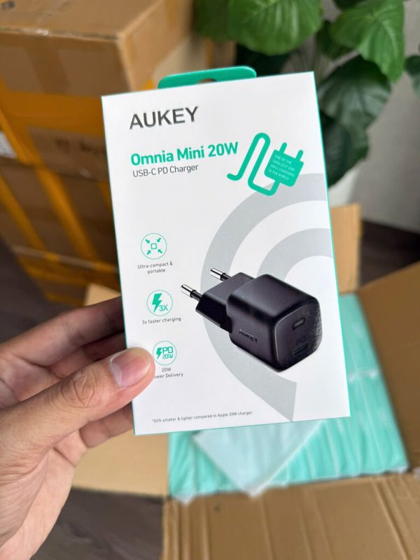 Củ Sạc Nhanh 20W Chính Hãng Aukey Omnia USB-C PD PA-B1 (Đen)