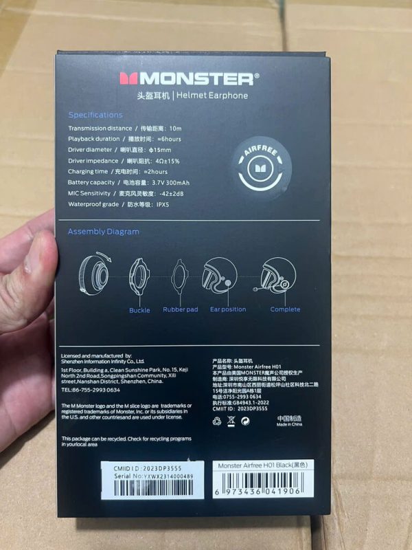 Tai nghe cho mũ bảo hiểm Monster Helmet Earphone Airfree H01