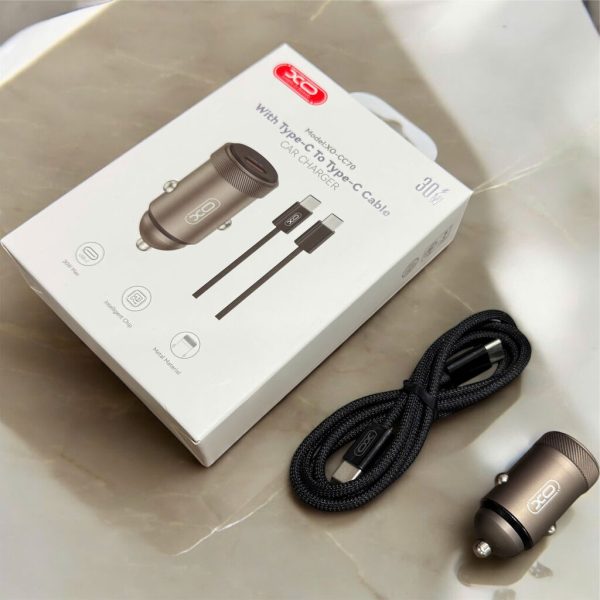 Combo sạc nhanh ô tô XO-CC70 + Cáp Type-C 3A bọc dù – Đồng hành bền bỉ trên mọi hành trình