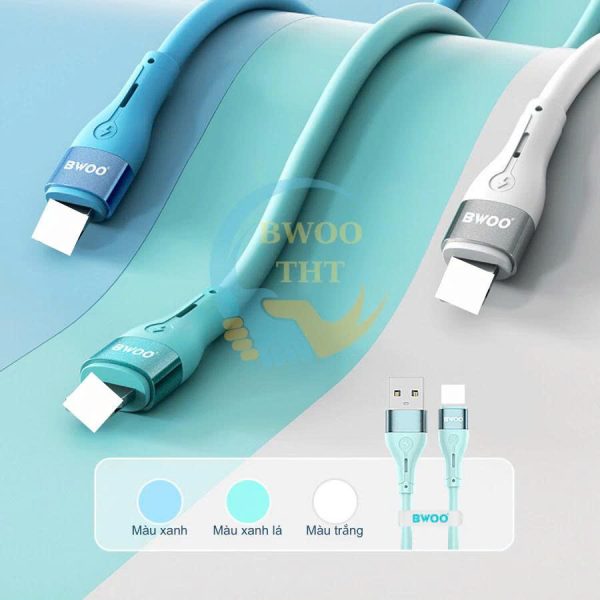 Cáp sạc silicon X280L USB TO L chính hãng BWOO dành cho 7/8/x/xsm...12/13/14/14promax Cáp sạc silicon X280L USB TO L chính hãng BWOO dành cho 7/8/x/xsm...12/13/14/14promax