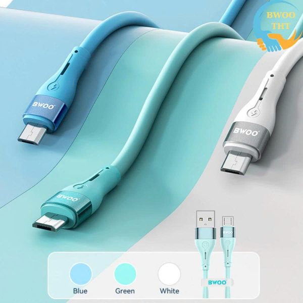 Cáp Sạc Nhanh USB to Micro BWOO Silicon Cho các dòng máy samsung oppo xiaomi huawei..BH 12 tháng