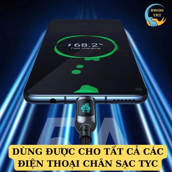 Cáp sạc nhanh TypeC to Typec PD 100W BWOO X275 Cho Ip 15/16 pro promax Điện thoại Laptop chân TypeCC