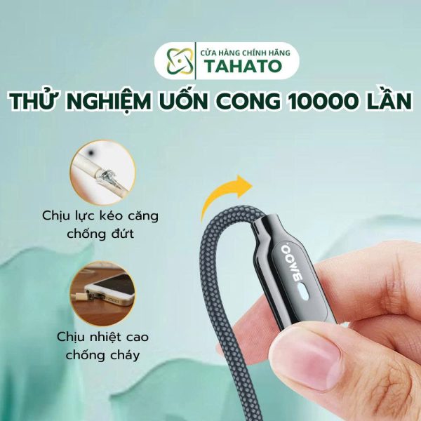 Cáp sạc nhanh iphone X131L bóc dù chính hãng Bwoo USB TO L Cáp sạc iphone cho máy từ 6 đến 14 promax