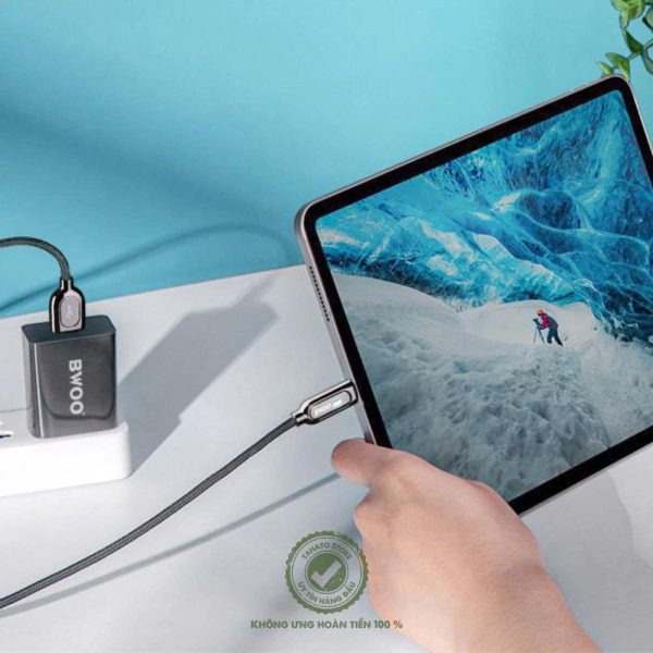 Cáp sạc nhanh iphone X131L bóc dù chính hãng Bwoo USB TO L Cáp sạc iphone cho máy từ 6 đến 14 promax