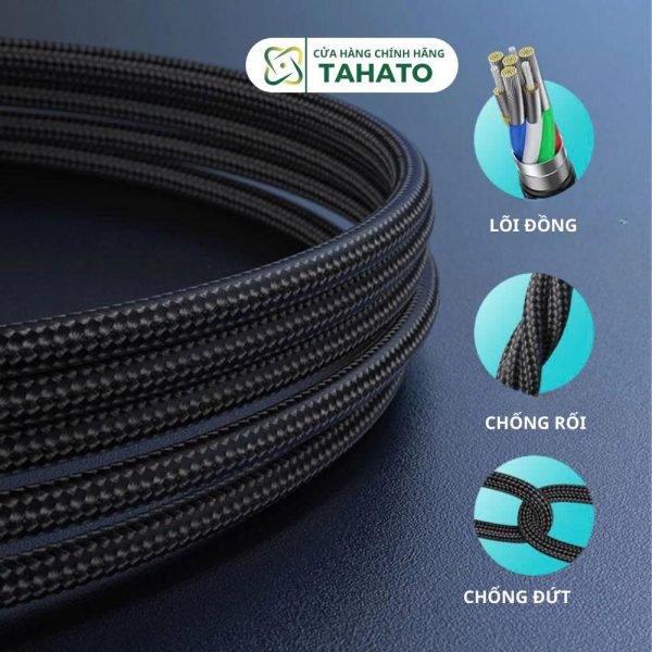 Cáp sạc nhanh 3 đầu Bwoo BO-X274 | sạc cùng lúc 3 thiết bị | sạc nhanh 3A Bảo Hành 6 tháng