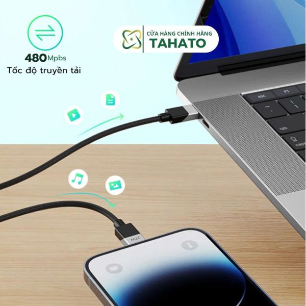 Dây Cáp Sạc Nhanh 2 Trong 1 BO-X306 Type-C To Type C & L Công suất 27W VÀ 100W Chính Hãng Bwoo