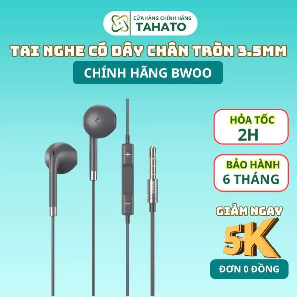 Tai nghe chân tròn 3.5 chính hãng BO-HF20 cho các dòng máy điện thoại máy tính.... BH 6 tháng
