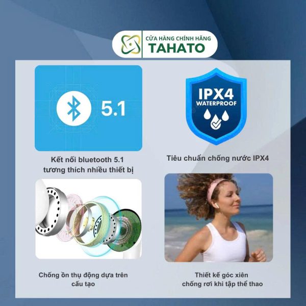 Tai Nghe Bluetooth Bw44 Chính Hãng Bwoo Nhét Tai Chống Ồn Thụ Động Tai nghe Kết Nối Không Dây Chống