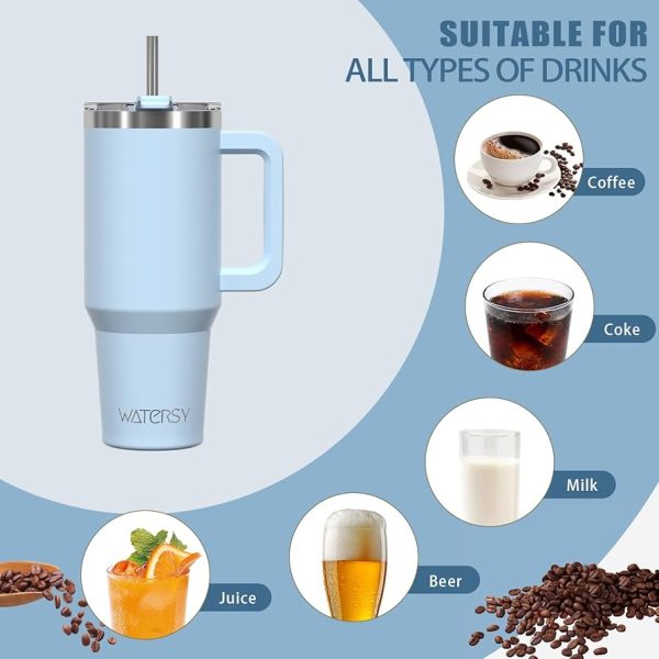 Ly Giữ Nhiệt WATERSY 980ml – note Chọn màu NAM - NỮ, Tặng kèm Ống Hút Inox và Que Rửa