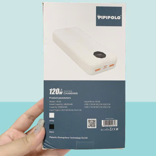 Pin dự phòng Pipipolo K100 120W 25000mAh