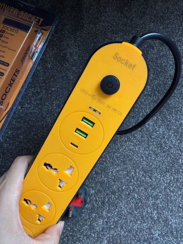 Ổ cắm điện đa năng 3M – 2500W (kèm cổng sạc USB + Type C ) Ổ cắm điện đa năng 3M – 2500W (kèm cổng sạc USB + Type C )