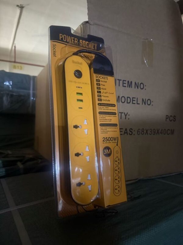 Ổ cắm điện đa năng 3M – 2500W (kèm cổng sạc USB + Type C ) Ổ cắm điện đa năng 3M – 2500W (kèm cổng sạc USB + Type C )