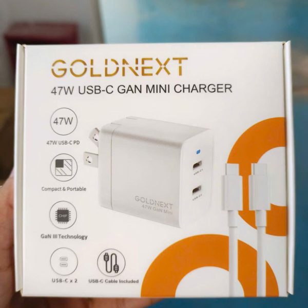 Bộ Sạc Nhanh GOLDNEXT 47W USB-C GaN Mini Charger - Nhỏ gọn, siêu mạnh mẽ
