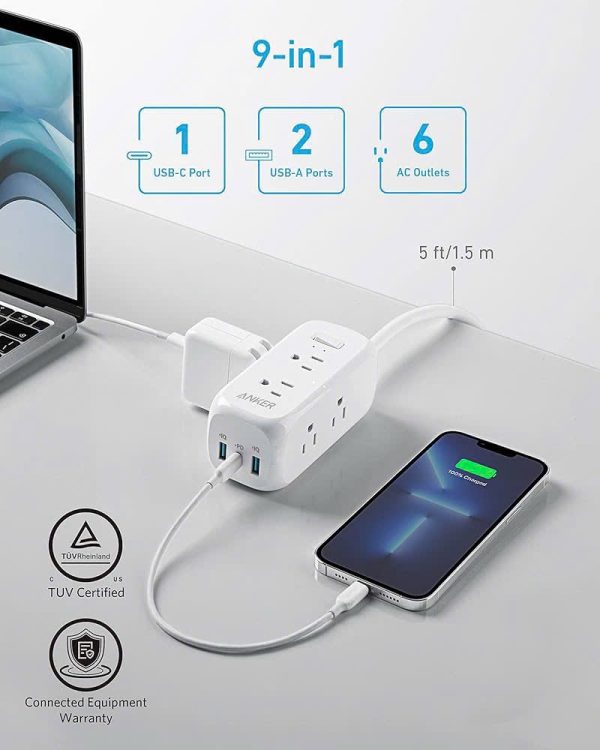 Anker 332 USB Power Strip – Ổ Điện Đa Năng 9-trong-1