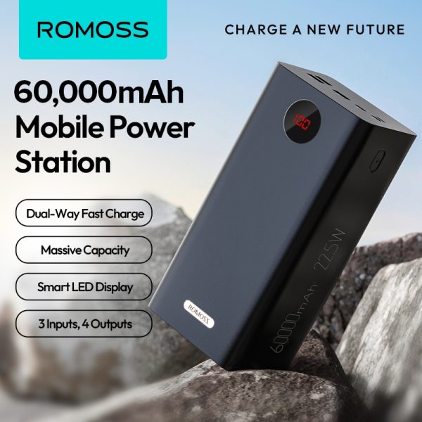 Pin dự phòng ROMOSS 60.000mAh PEA57, sạc nhanh 22.5W ( new ko hộp )